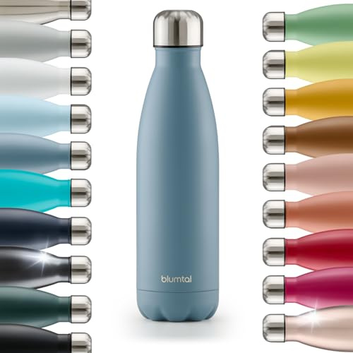 Blumtal Termosflaska 500 ml – rostfritt stål – BPA-fri – läckagesäker vakuumflaska – kall och varm – dubbelväggig isolerad – Dove Grey