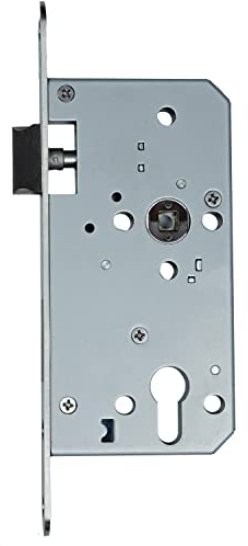 FELGNER Panik Einsteckschloss mit Riegel | Panikfunktion D für Fluchttüren Feuertüren Rauchschutztüren | Für höchste Belastungen | mit Gegenplatte | Dornmaß 55mm - Stulp 20mm - Din links und rechts