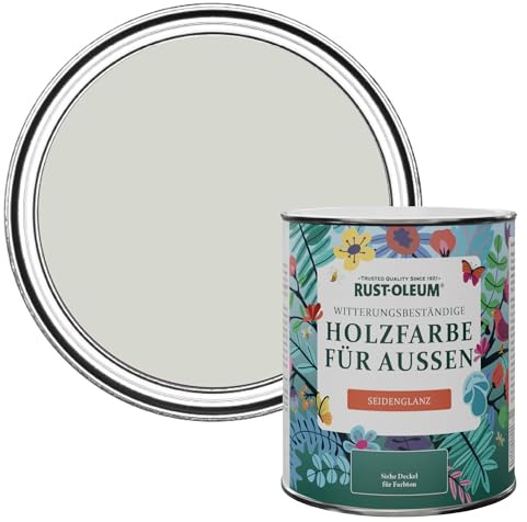 Rust-Oleum Holzfarbe Für Aussen, Wetterschutz, Seidenglanz, 750 ml, Winter-Grau