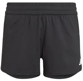 adidas Niñas AEROREADY 3-Stripes Knit Shorts, Black/Grey Four/White, 9-10 Years