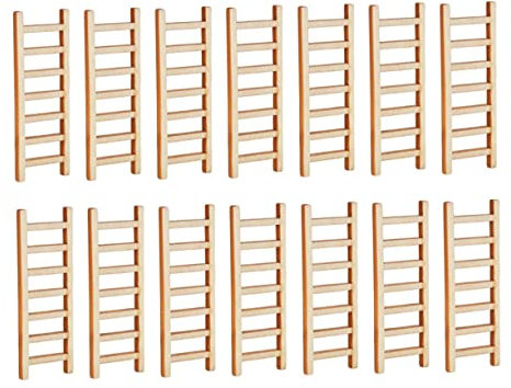 DOITOOL 20 Stück Holz Simulationsleiter Miniatur Holztreppe Für Mikrolandschaft Selbstgemacht Dekoration Für Puppenhaus Kinderspielzeug Zubehör