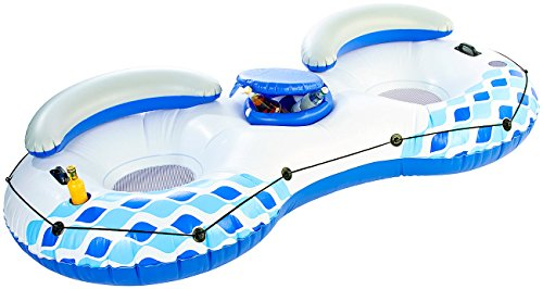 infactory Schwimminsel: 2-Personen-Poolbar mit Getränkefach, Versandrückläufer (Aufblasbare 2-Personen-Poolbar, Schwimminseln, Getränkehalter)