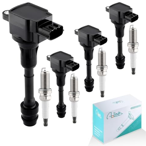 Set of 4 UF350 Ignition Coil Pack/4505 Spark Plugs(2.5L L4 Only) For Nissan Altima 2002 2003 2004 2005 2006,Sentra X-Trail 2002 2003 2004 2005 2006 2007 2008,X-Trail 2010 2011 2012 2013 224488H315