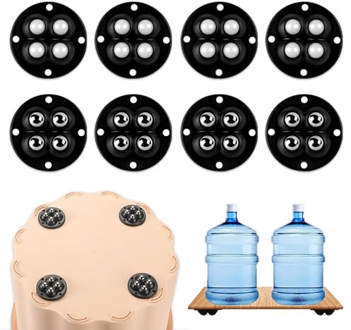 Plstod 8Pcs Small Wheels for Kitchen Appliances, Self Adhesive Castor Wheels with 360 Degree Rotation, Universal Swivel Appliance Casters, Casters for Furniture, Trash Cans, Storage Box