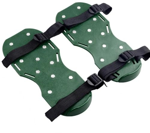 Zapatos de uñas de jardín, herramienta de suelo suelto, 5 cm de largo, aireador de césped, pinchos de hierba, zapatos autonivelantes epoxi, cultivador de césped (verde)