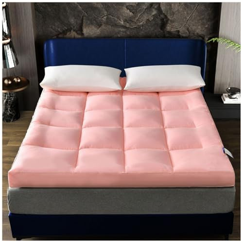 HUMAJORY Japanische Bodenmatratze, Futon-Matratze for Erwachsene, Faltbare Rollmatratze, Matte, Isomatte, Schlafsaal, Liege, Kissen, Bett for Outdoor, Indoor, Camping, Gästeauto(Pink,90x200cm)