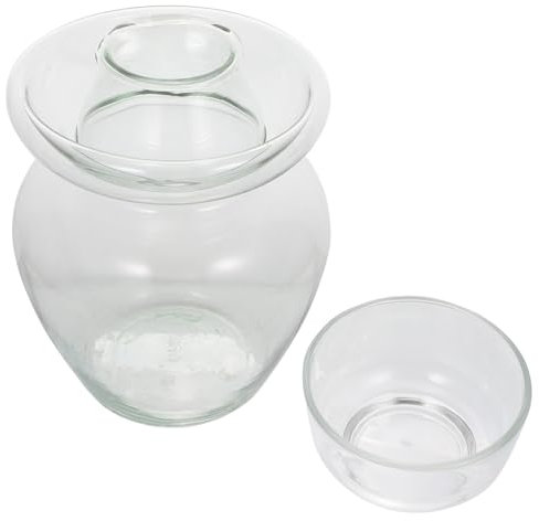 Amosfun Pot à Pickles Verre Transparent Capacité Importante Pot De Conservation Alimentaire Scellé Avec Joint à Eau Pour Cuisine Fermentation De Légumes