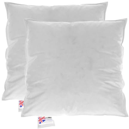 Homescapes Füllkissen 40x40 cm – 2er-Set Federkissen mit Daunen & Baumwollbezug, Kissenfüllung/Innenkissen für Dekokissen wie Sofakissen & Bettkissen oder kleine Kopfkissen