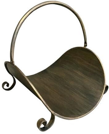 Panier à bois de chauffage élégant en métal pour cheminée intérieure, taille idéale pour une décoration d'intérieur moderne ou classique