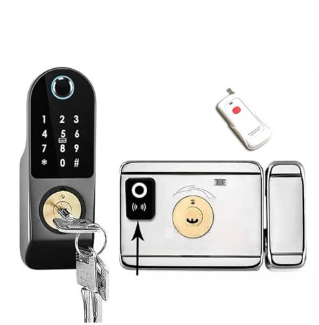 HPHPH Serratura Smart, Tuya App Smart Lock Doppia Lato Impronta Digitale, Sicurezza Impermeabile, Password Digitale RFID, Keyless Entry, Facile da Installare (Standard (No App))