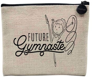 Pochette en Lin - Future Gymnaste Sport Passion - Trousse Maquillage en Toile Aspect Lin - Porte Monnaie - 15 x10 cm