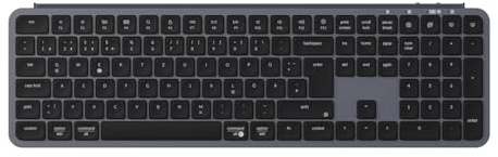 Keychron B6 Pro Ultra-Dünne Drahtlos-Tastatur, Full Size DE-ISO Layout ZMK-Customisierung Scherefuß-Tastendesign & Tastendämpfung, 3 Moden 2.4GHz/Bluetooth/Wired kompatibel Win/Mac/Linux, Grau