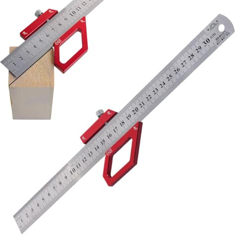 Multifunction Angle Ruler, Square Right Angle Ruler, Woodworking Marking Gauge, Layout Measuring Tools, Square Right Angle Ruler with Multi-Angle Scribing and Measuring Features for Marking