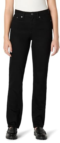 Amazon Essentials Women's High-Rise Straight Leg Jeans, Black, 14