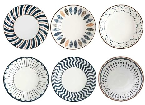 TuYines 6pcs Cuencos de Cerámica,Cuencos de aperitivo,Cuencos de Salsa,Plato para Postre,Platillos de Cerámica Diámetro de 9,8 cm para Aperitivos, Especias, Snack y Soja