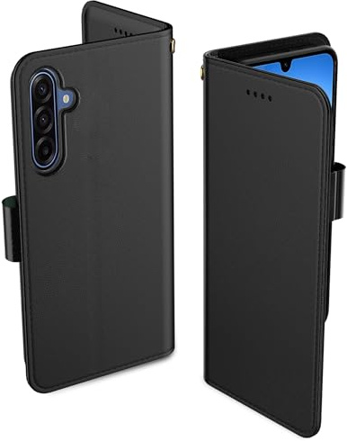 Aiziki Coque pour Samsung Galaxy A17 5G, Etui Protection Housse Premium en Cuir PU, [Pochette de Portefeuille] [Fermeture Magnétique] [Etui à Rabat]- Noir