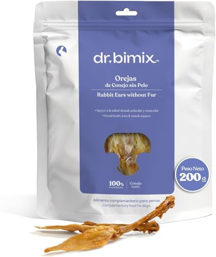 Orecchie di coniglio senza pelo per cani: bocconcini naturali ricchi di proteine, collagene e fibre, uno snack che favorisce la salute delle articolazioni, della pelle e della digestione 200g