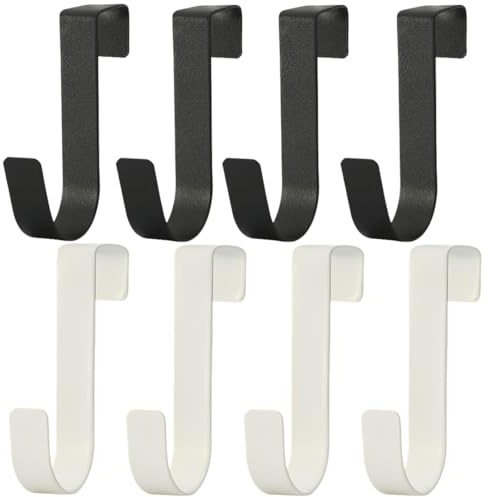 VRYNDH 8 Pezzi Gancio accappatoio doccia,ganci per termoarredo bagno,Non è necessaria alcuna perforazione,Rimovibile,(Bianco,Nero)