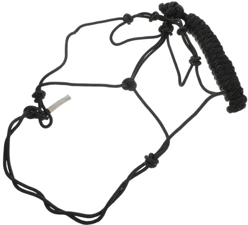 Healeved Cabezada sin Bocado para Caballos Poliéster Negro Cabestro Portátil de Cuerda Resistente Equipo de Equitación para Montar al Aire Libre y Entrenamiento Seguro