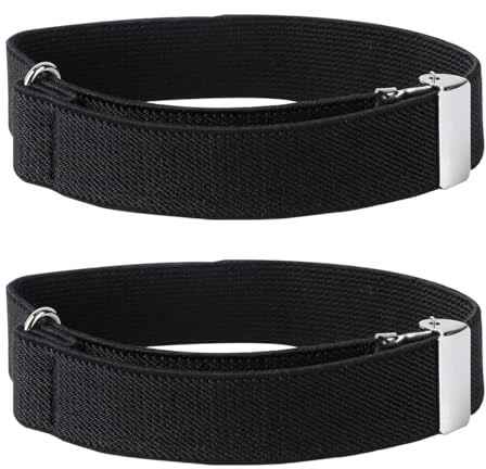 JECOMPRIS Brazalete Elástico Unisex para Brazo, Anillo de Manga Negro, Banda Elástica para Falda y Camisa, Accesorios de Moda para Hombre y Mujer, Joyas para Brazo Cómodas y Versátiles