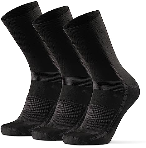 DANISH ENDURANCE Fahrrad Socken, Rennrad Socken, Gepolstert, Unisex, für Herren & Damen, 3 oder 5 Paar, Schwarz, 43-47