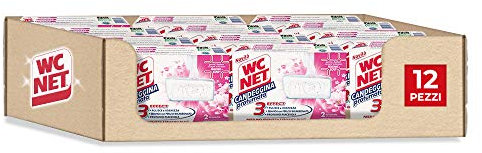 Wc Net - Tavoletta Candeggina Profumata 3 Effect, Detergente Igienizzante Solido per WC, Azione Pulente e Sbiancante, 2 Pezzi x 12 Confezioni