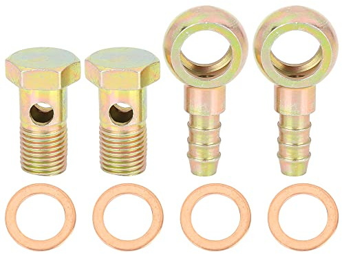 X AUTOHAUX Raccords Banjo Boulon 14mm 2 Ensembles pour Freinage en Métal