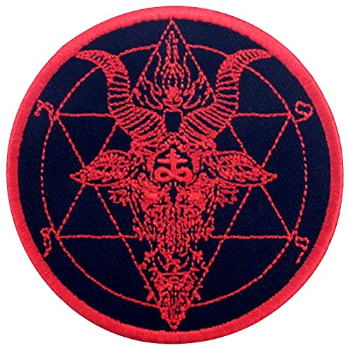 Patch brodé en forme de Pentagramme des symboles païens de Satan, à coudre ou à coller avec fer à repasser