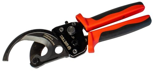 WETEC Ratschen-Kabelschneider 250 mm I präziser Ratschenschneider für Kupfer- & Alukabel bis 400 mm² I sauberer Schnitt, kraftsparend & langlebig für professionelle Anwendungen