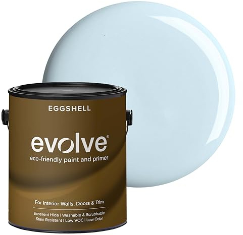 EVOLVE Paint & Primer: Environment-friendly, Low Sheen with One-coat Coverage for Interior & Exterior surfaces (Sky Blue, 1-Gallon)