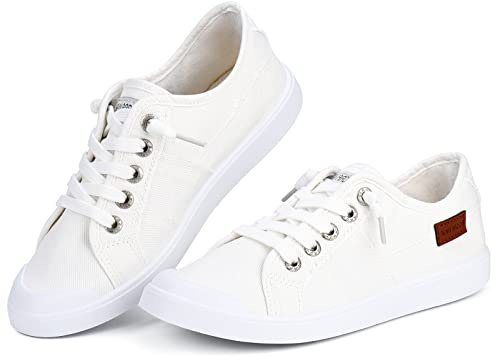 JENN ARDOR Womens Comfortable Elastic Shoes Stylish Canvas Fashion Sneakers Cute Lightweight Slip On Shoes Casual Flats for Walking