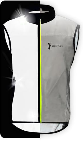 ReflecToes Reflective Safety Vest for Night Visibility – Hi Vis Running & Cycling Gilet – Lightweight, Breathable Outer Layer (Deluxe, Large)