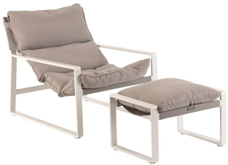 Hespéride - Fauteuil Relax de Jardin Lambinio Blanc en Aluminium en Acier traité en epoxy
