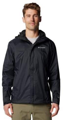 Columbia Men's Watertight II Waterproof Rain Jacket, Black, Large