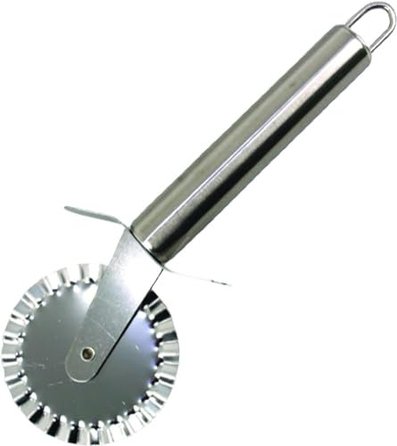 PARENCE.- Lot de 2 Roulettes à Pizza - 2 Coupes pâte et pizza en acier résistant inoxydable - Découpe pizza de 19 X 6.5 CM - Accroche rangement facile