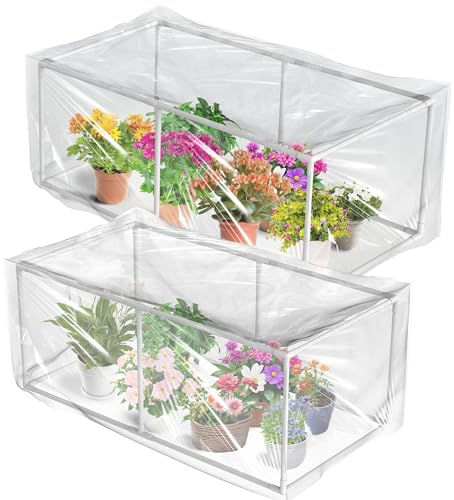 WARMFARM Mini invernadero desmontable para interiores y exteriores, marco de tubo de PVC duradero y cubierta de película de polietileno, 35 x 17.8 x 17.8 pulgadas, pequeño invernadero para plantas,