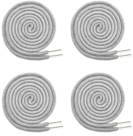 4 Stück Kordel für Jogginghose, 130 cm Kordelzug für Hoodie Polyester Band Universal Kordelenden Metall Ersatz-Saiten für Jacken Sweat Shirt Shorts Sporthosen Handtaschen (Asche)