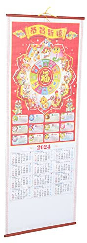 SEWACC 2024 Zodiac Wandkalender Kalenderplaner jährlich Jahreskalender 2024 Büro-Hängekalender bauernkalender lunar calender Kalender zum Aufhängen für die Wand 2024 Jahreskalender Papier
