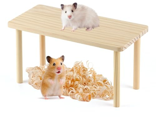 YiliYa Piattaforma In Legno per Cricet - Piattaforma di Gabbia - 25 x 12 x 13 cm Piattaforma di Piccoli Animali - giocattolo per arrampicata in legno - Adatto A Criceti,Conigli,Cavie