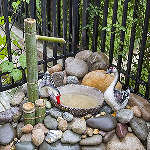 Fontana fatta a mano in bambù pompa cascata per giardino e decorazione interna ornamento