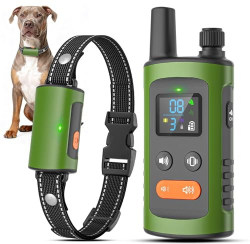 Collar de Adiestramiento para Perros, Collars Antiladridos Conforme Nueva Ley Española de Bienestar Animal Control Manual 3200 Ft, Agua IPX7, Sonido/Vibración/Sonido+Vibración