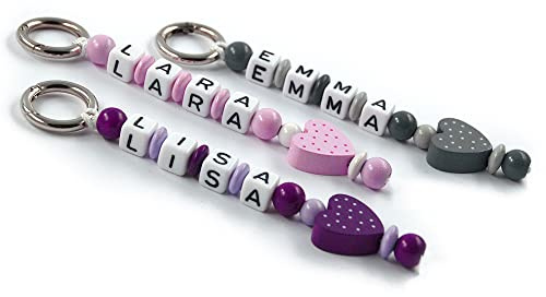 Kleine Lieblinge - Schlüsselanhänger mit Namen - Herz - Taschenbaumler - Personalisiert - Kinder & Erwachsene - Adventskalenderfüllung