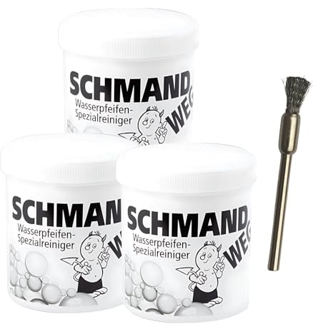 Weedness Schmand Weg Bong Reiniger 3 Dosen je 140 Gramm – Reinigung Sauber Shisha Wasserpfeifenreiniger Glasreiniger Bürste