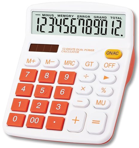 Meichoon Stor solskrivbordsräknare dubbel strömförsörjningsräknare ekonomisk miniräknare 12-siffrig display multifunktionell standardfunktion
