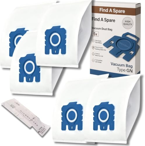 FIND A SPARE Replacement for Miele Hyclean Hoover Bags - Compatible With 9917730 GN C3 Vacuum hoover Bag - (5 Bags, 2 Filters)