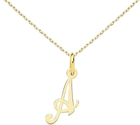 Collier - Pendentif Lettre A Or 750/1000 - Chaine Dorée Offerte