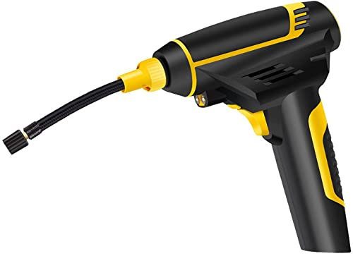Samnuerly Compresor de Aire para inflar neumáticos de automóviles, Bomba de neumáticos automotriz inalámbrica/con Cable de 12 V CC con batería de Iones de Litio Recargable, manómetro Digital