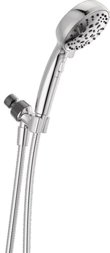 Delta Faucet 6-Setting Handheld H2Okinetic Shower Head, Chrome Shower with Hose, Hand Shower 1.75 GPM, Chrome 75536