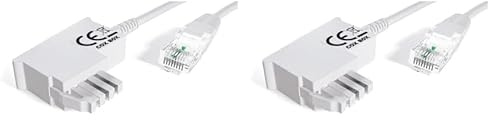 COXBOX 8 m DSL Kabel Fritzbox, Speedport, Easybox - TAE Kabel RJ45 weiß - VDSL ADSL WLAN Router-Kabel mit Twisted Pair für eine zuverlässige Verbindung (Packung mit 2)