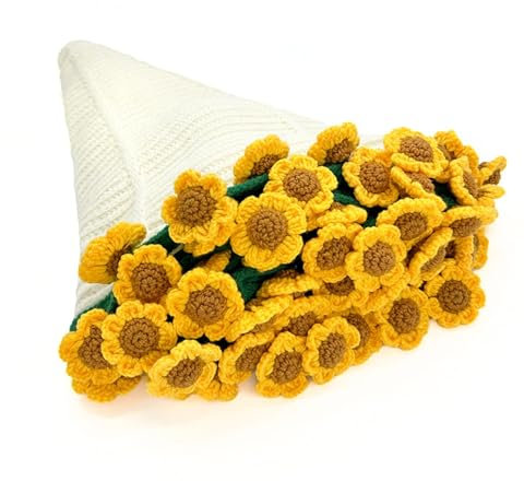Bouquet de fleurs au crochet, couverture de bouquet de tournesols finie, couverture de bouquet de fleurs faite à la main, couvertures au crochet douces et légères, fleur de rose romantique for la déco